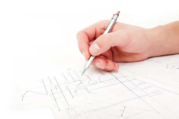 stock image Checking technical drawings