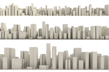 3d skyline of a crowd city, aerial view clipart