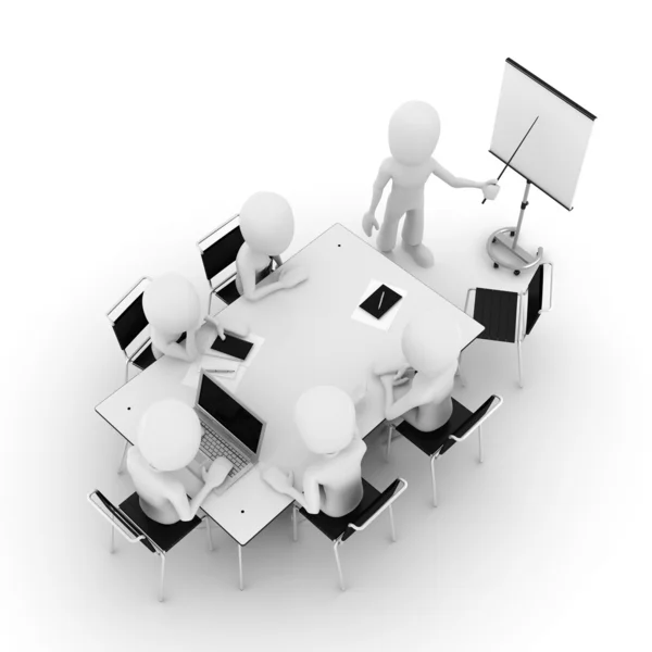 3d man, business meeting, isolated on white — Stock Photo, Image