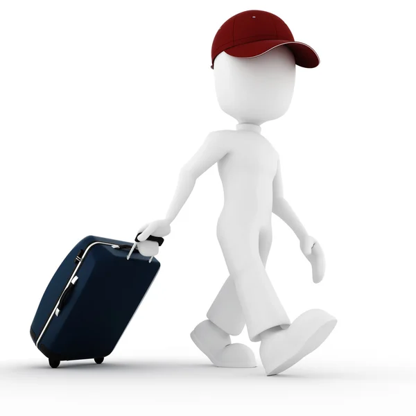 3d man traveler, in vacation — Stock Photo, Image
