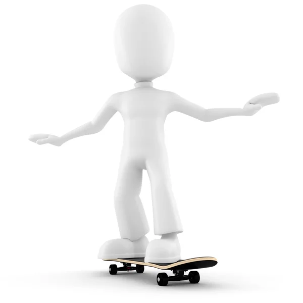 3D man, extrema skateboard — Stockfoto