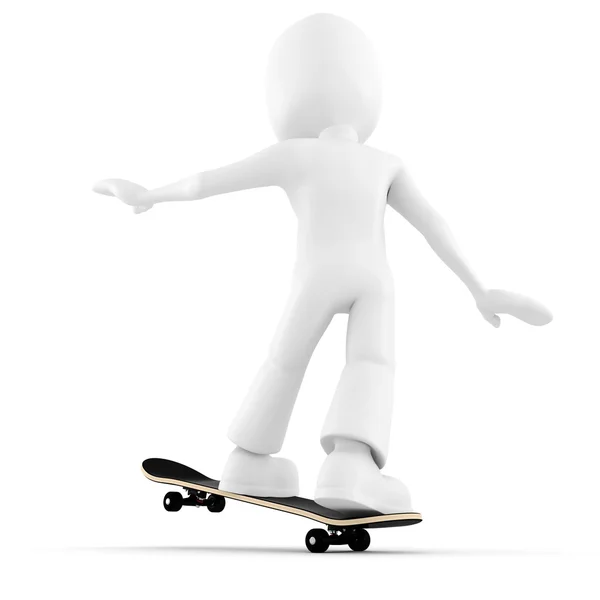 3d man, extreme skateboard — Stock Photo, Image