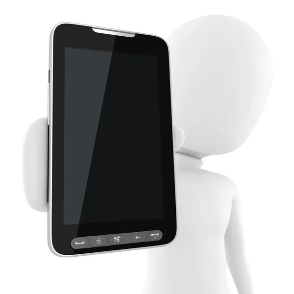 3d 立体人提出新的手机 — 图库照片