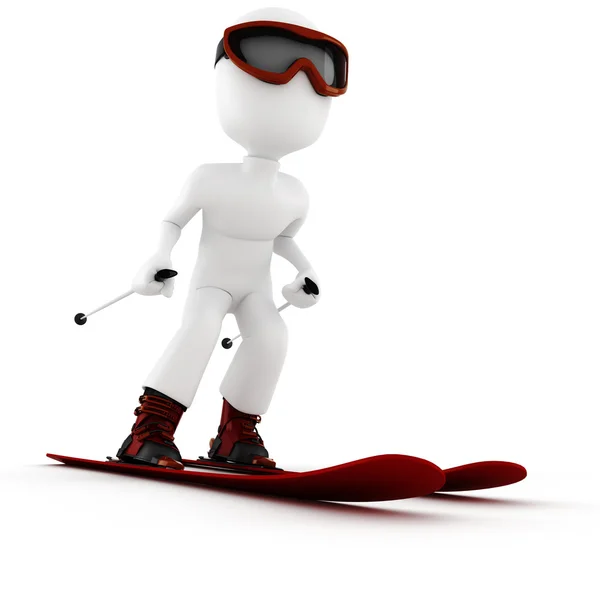 3D adam aşırı kış sporu — Stok fotoğraf