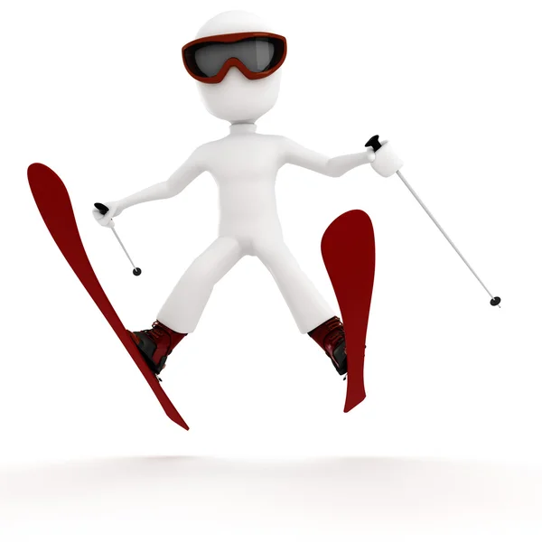 3D adam aşırı kış sporu — Stok fotoğraf