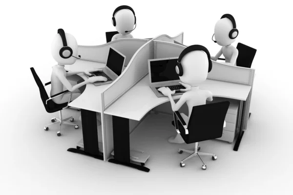 3d man, call center, isolated on white — Stock Photo, Image
