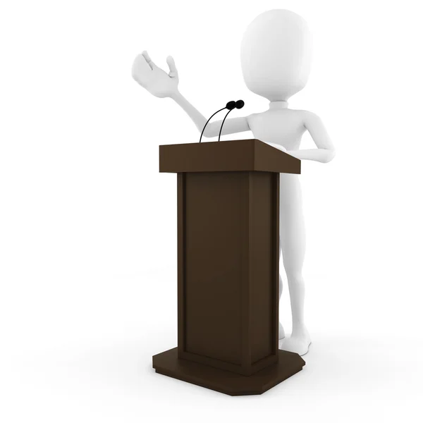3d man podium speech — Stock Photo, Image
