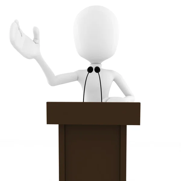 3D-man podium toespraak — Stockfoto