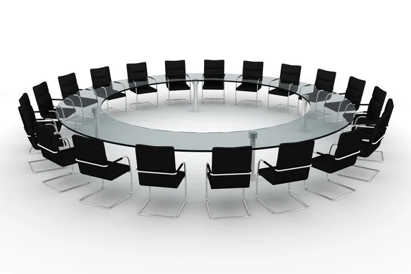 3d круглий конференц-зал, ізольований на білому — стокове фото
