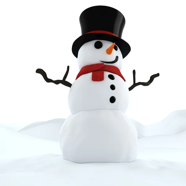 3d funny snowman — Stock Photo, Image