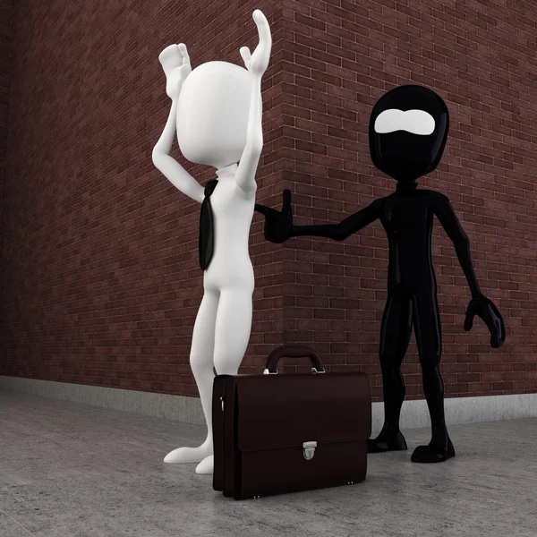 3D-s ember gonosz bűnügyi robbering egy üzletember — Stock Fotó