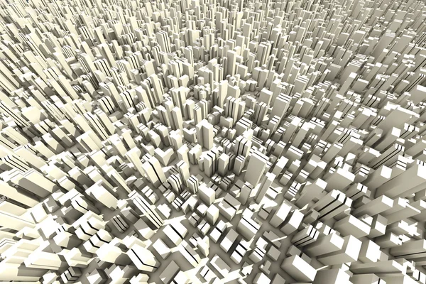 3d skyline of a crowd city, aerial view — Stock Photo, Image