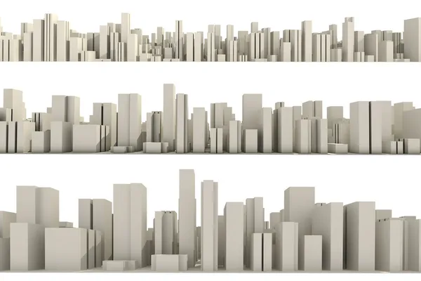 3D skyline tömeg város, légifelvételek — Stock Fotó