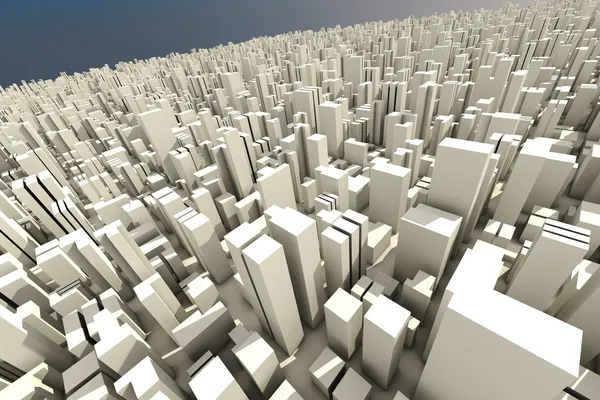 3D-Skyline einer Großstadt, Luftaufnahme — Stockfoto