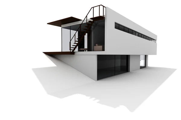 3d современный дом, изолированный на белом — стоковое фото
