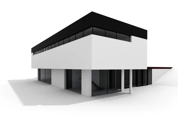 3d 现代房子，白色上孤立 — 图库照片