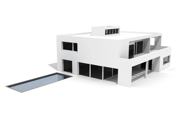 3d современный дом, изолированный на белом — стоковое фото