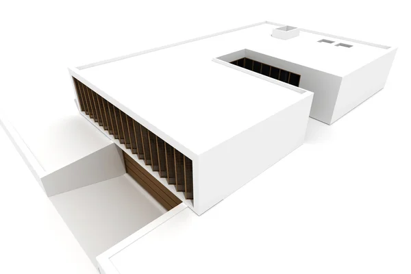 3D moderní dům, izolované na bílém — Stock fotografie
