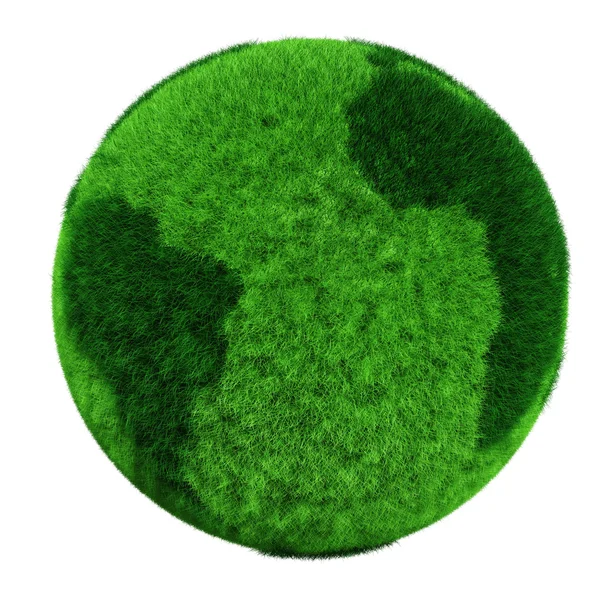 Globo de tierra 3d hecho de hierba —  Fotos de Stock