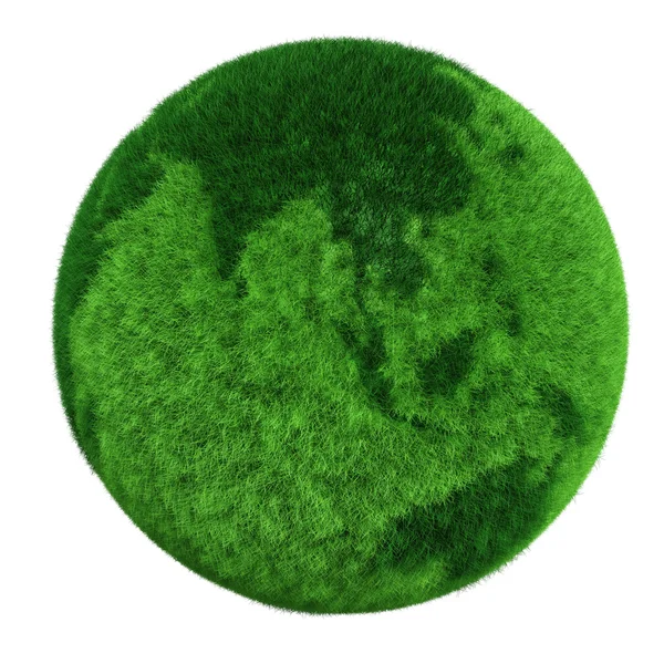 3D-s földgömb készült fű — Stock Fotó
