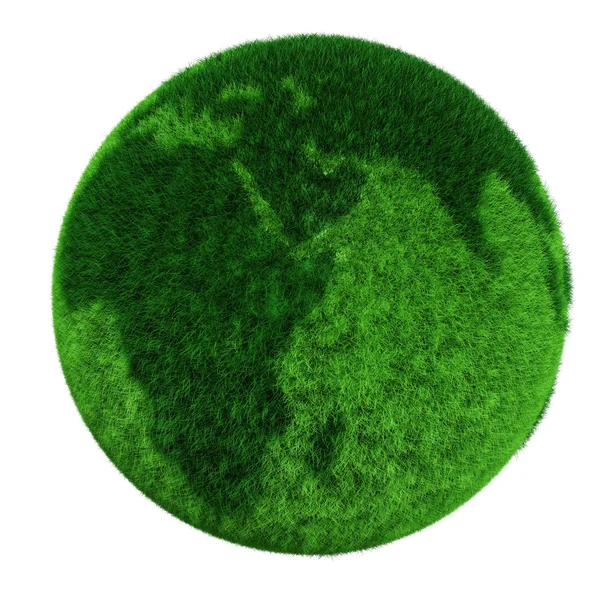 3d globo di terra fatta di erba — Foto Stock