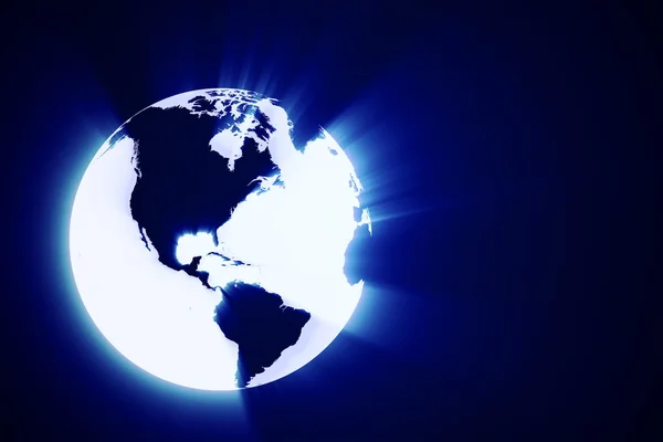 3d astratto globo di terra lucida — Foto Stock