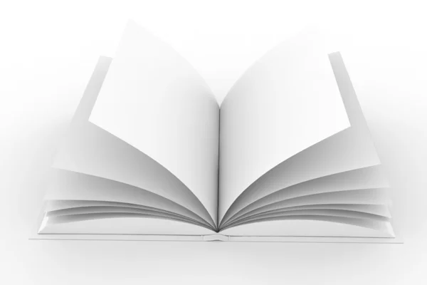 흰색 절연 페이지와 3d 책 — 스톡 사진