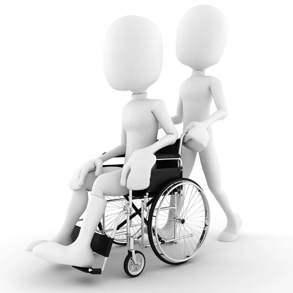 Człowieka Wózku Inwalidzkim Białym Tle — Zdjęcie stockowe