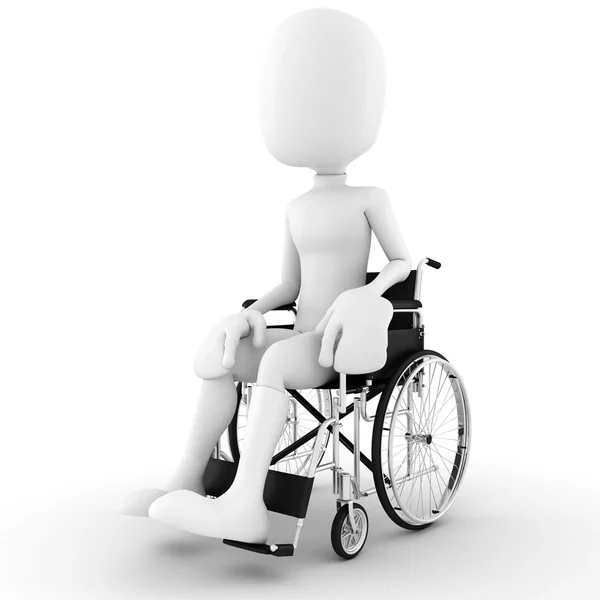 Чоловік Інвалідному Кріслі Ізольований Білому Тлі — стокове фото