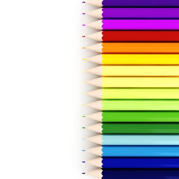 3d crayons colorés, sur fond blanc — Photo