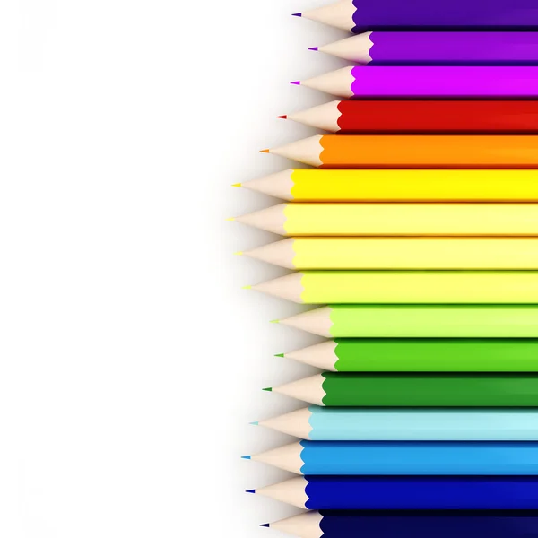 3D барвисті олівці на білому тлі — стокове фото