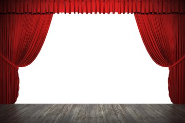 3d stage render, red curtain clipart