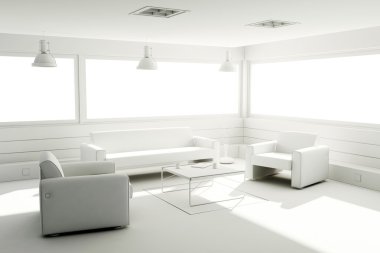 3D kil render modern bir iç tasarım