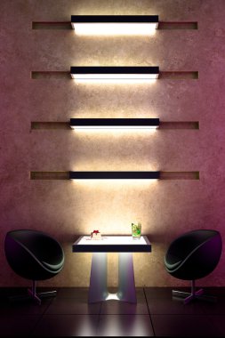 3d bar intimate atmosphere and interior design clipart