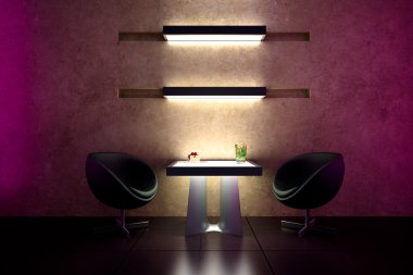 3D bar intieme sfeer en interieur design