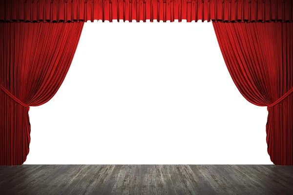 Renderização estágio 3d, cortina vermelha — Fotografia de Stock