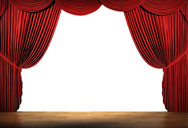 3d stage render, red curtain — Stock Photo, Image