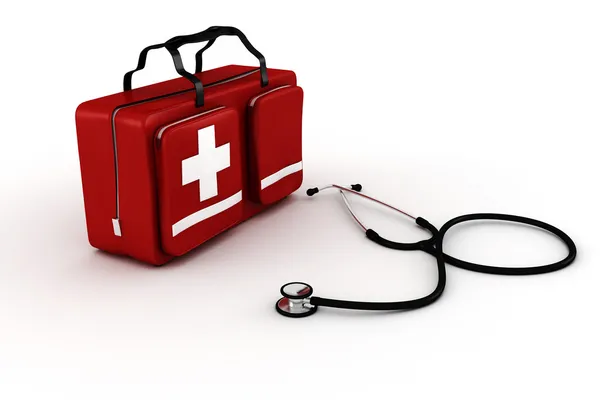 Medical kit, isolated on white background — Stock Photo, Image