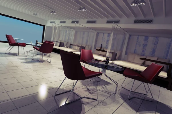 3D renderizado salón, diseño de interiores —  Fotos de Stock