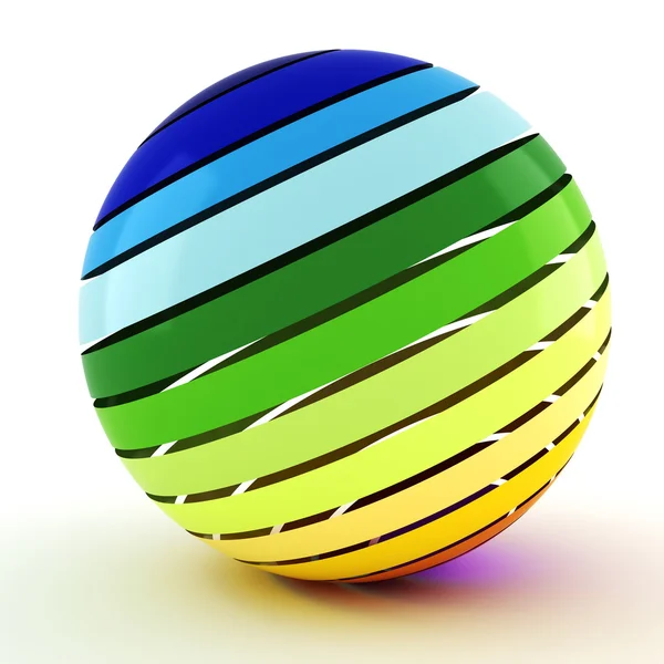 Bola colorida 3d, sobre fondo blanco —  Fotos de Stock