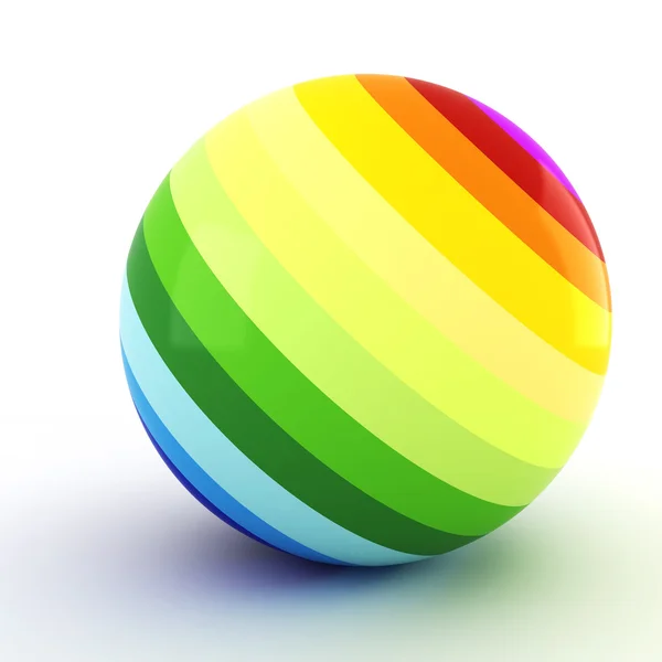 Bola colorida 3d, sobre fondo blanco — Foto de Stock