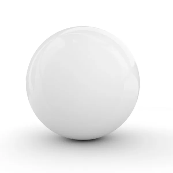3D vit sfär isolerad på vit — Stockfoto