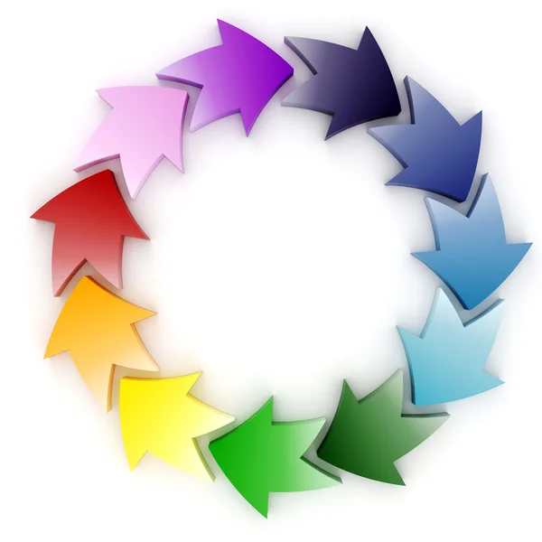 Flechas circulares coloridas 3d — Foto de Stock