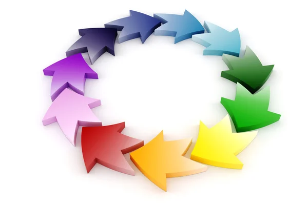 3d colorful circular arrows — Stock Photo, Image