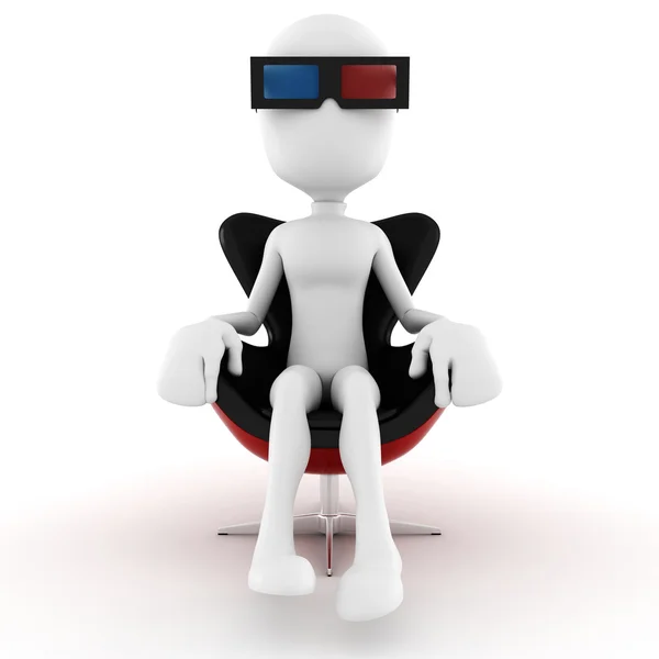 3D człowieka, ciesząc się film 3d — Zdjęcie stockowe