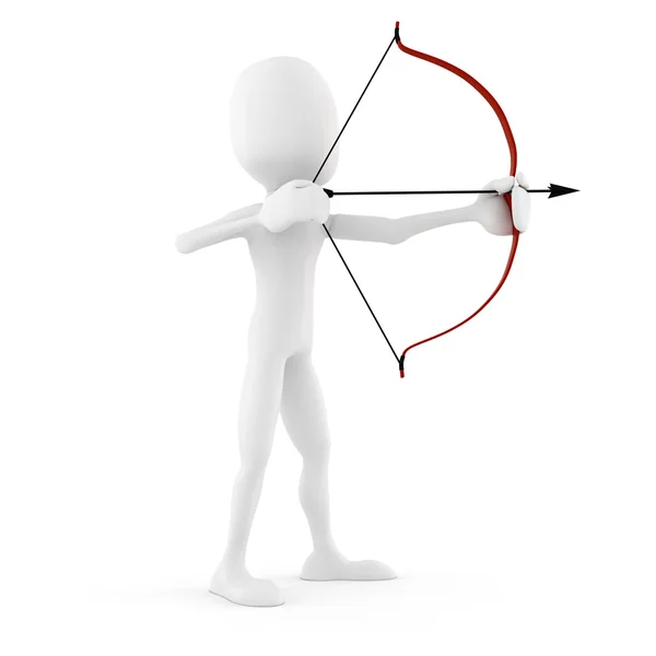 3D man archer, isolerad på vit — Stockfoto