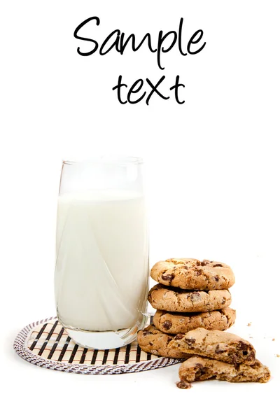 stock image Milk and cookies, on white background