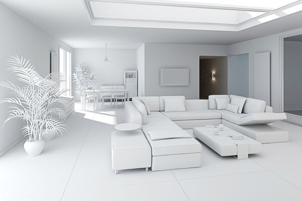 3d render of a modern interior design