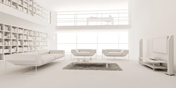 Rendering 3d di un moderno design d'interni — Foto Stock