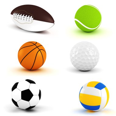 3d pack render - sport balls clipart